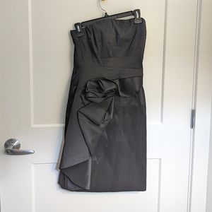 Badgley Mischka Black Gathered Front Dress Size 4